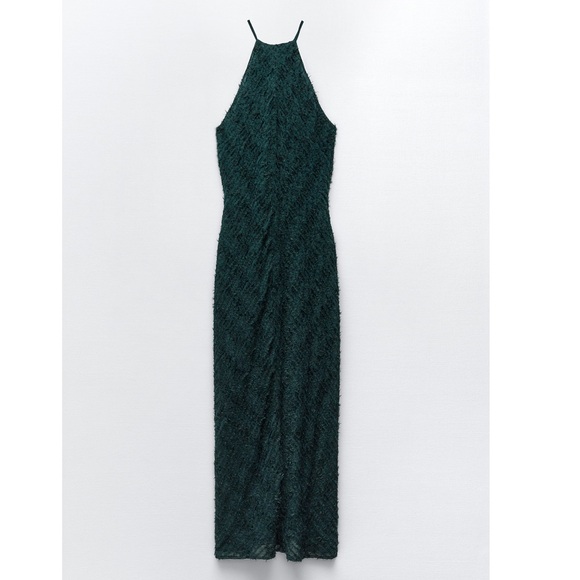 ZARA HALTER DRESS WITH FRINGE - Picture 9 of 13